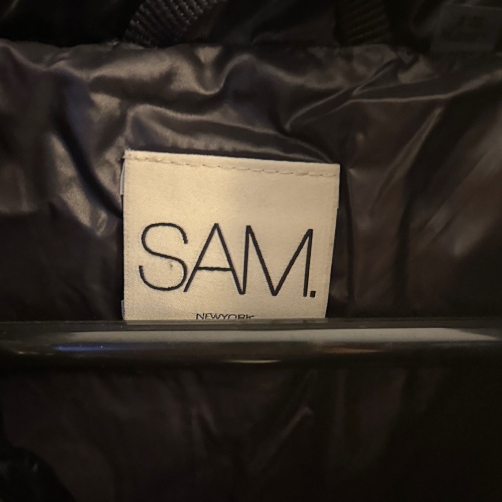 SAM. Shiny Black Kids Puffer Coat size 12 - Picture 3 of 3